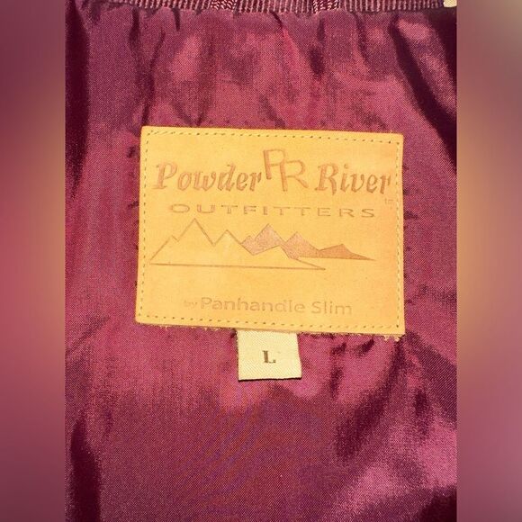 VTG Powder River Outfitters Panhandle Slim Chore Jacket Mens L Maroon Western‎ - Picture 5 of 10